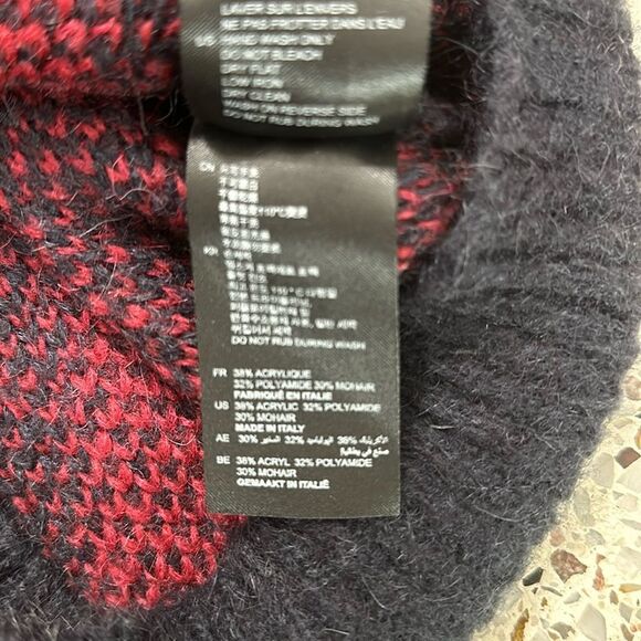 Sandro Paris navy red chevron sweater medium m - Picture 6 of 7